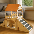 OtterPets Extra Large Bunny Hideout, Wooden Rabbit Castle with Fleece Mats