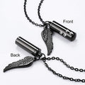 abooxiu Cylinder Cremation Necklace for Pet Ashes With Angel Wing Paw - Urn Necklace for Dog/Cat Memorial Keepsake Jewel