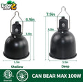 LUCKY HERP Aluminum 5.5inch Shallow Dome Reptile Light Fixture, Reptile Heat Lamp Fixture for UVB Bulb Basking Heat Bulb
