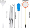 Fish Tank Cleaning Tools, 6 pcs Aquarium Cleaning Tools, Feeder Tools Kit, Aquarium Plants Cleaner, Algae Scraper for Gl