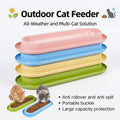 Multi-Cat Home 4-Pack, Long Pet Food Bowls, Large Capacity Non-Slip Easy Clean Dishes for Indoor & Outdoor Feeding