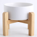 Petygooing White Elevated/Raised Ceramic Dog Bowl for Small Breeds, Dog Food Water Dish with Stand,Pet Feeding Bowl with