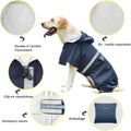 Dog Raincoat Waterproof Hooded, Large Dogs, Navy Blue, 5XL