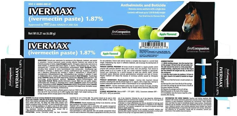 Ivermax (ivermectin Paste) 1.87% for Oral Use in Horses Only - 4 Pack