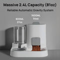 NASTELLA Automatic Cat Feeder and Water Dispenser Set, 2-in-1 Gravity Food Bowl Station for Small Medium Cats Dogs Puppy Kitten Rabbits, Auto Feeding Supplies
