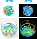 QIAONIUNIU 100 Pcs New Colorful Glow in The Dark Pebbles Stones Rocks for Fish Tank Aquarium Garden Walkway