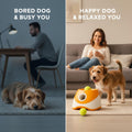 TOSCARA Dog Ball Thrower – Automatic Interactive Pet Tennis Ball Launcher with 6 Balls, USB Charging & Multiple Distance Settings Indoor & Outdoor Training & Play Toy for Small & Medium Dogs (Yellow)