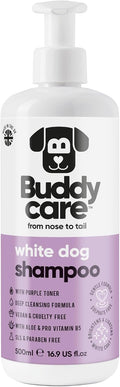 White Dog Shampoo by Buddycare | Dry Skin & Itchy Skin Relief for Smelly Dogs | Deep Cleansing Shampoo for Dogs Puppy Se