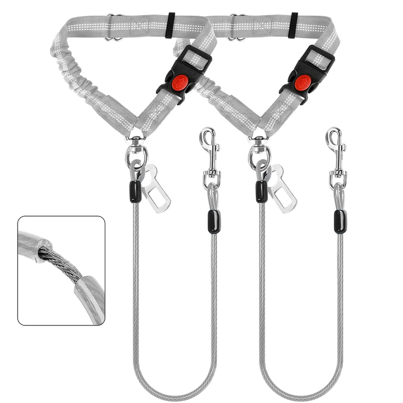 Dog Seat Belt for Car,Chew Proof Dog Car Seat Belt,2 in 1 Car Harness for Dogs Safety Seat Belt,Heavy Duty Pet Seat Belt for Medium & Large Dogs Chewer