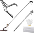 Snake Grabber Tool, 78 Inch Heavy Duty Snake Tongs, Stainless Steel Reptile Catcher Grabber with Anti-Slip Grip, Wide Ja
