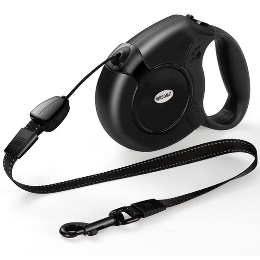 WRSOMIT Retractable Dog Leash, 26 Ft Heavy Duty Pet Walking Leash for Small Medium Large Dogs up to 99lbs, Anti-Slip Handle, 360 ° No Tangle, Nylon Tape, One-Handed Brake