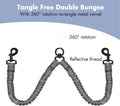 BAOBOTE Pet Double Dog Leash, Shock Absorbing Reflective Bungee Lead