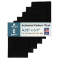 Fresh Headquarters 6-Pack Carbon Filters for Cat Litter Box – Litter Box Filter Replacement, Activated Charcoal Filter, 4.25" x 6.5" Pre-Cut, Compatible with Van Ness Models, Made in USA