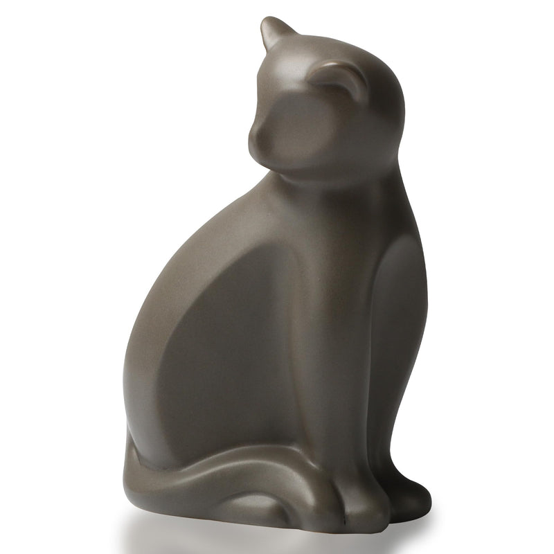 DiDiBirDi Pet Urns for Cats, Elegant Ceramics Keepsake for Pet Ashes, Small Brown Memorial Box with Seal Kit(10lbs)