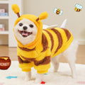 ANIAC Fleece Dog Hoodies with D-Ring Autumn Winter Puppy Clothes for Small Dogs Bumblebee Cat Apparel Cold Weather Coat Funny Dog Bee Costume for Christmas Halloween (Yellow, Small)