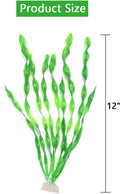 AQUANEAT Fish Tank Artificial Plants, Aquarium Plastic Seaweed Decorations, 11.75Inch Tall Fake Green Accessories, 10 Pa