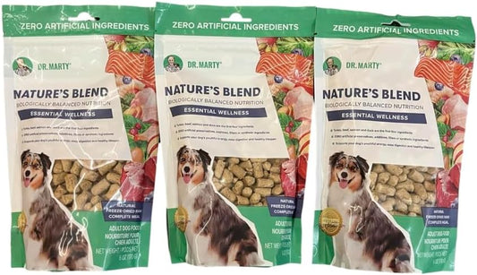 Dr. Marty Nature's Blend Freeze-Dried Raw Dog Food 18 oz, (3 Bags x 6 oz)