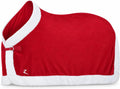 HORZE Santa Christmas Fleece Horse Cooler Blanket with Faux Fur
