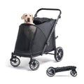 TerraPede Dog Stroller for Large Dogs, 100 Lbs Capacity Heavy Duty Extra Large Pet Stroller for Medium Dogs, All Terrain Dog Wagon Cart with 12" PU Wheels, Shock Absorption, Adjustable Handle, Black