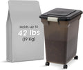 IRIS USA Dog Food Storage Container, Up to 42 lbs, Smoke, Made in USA