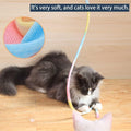 LASOCUHOO Interactive Cat Wand Toys Interactive Cat Teaser Wand String Ribbon Rainbow Charmer for Cats and Kittens - 2 Packs