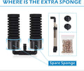 hygger Sponge Filter, Aquarium Filter Double Sponge Replaceable Media with 4 Biochemical Sponges and 1 Bag of Filtered C