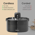 Cordless Cat Water Fountain, Battery Operated, Black, 78oz/2.3L