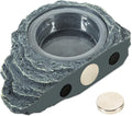 REPTIZOO Reptile Magnetic Feeder Ledge, Single Bowl Reptile Food Dish with 3PCS Feeding Cups Food Water Feeder for Crest