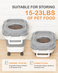 DDMOMMY 15-23 Lbs Dog Food Storage Container, Collapsible Dog Food Container with Airtight Lid, Wheels, Handle, Large Cat Food Storage Container with Scoop, Dog Bowl for Dog Cat