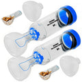 Neobay Cat Inhaler Spacer with Unique Panic Soother & Sensitive Breath Indicator – Designed for Cats with Asthma & Respiratory Issues, Includes 2 Cat Inhaler Masks Blue 2 Packs