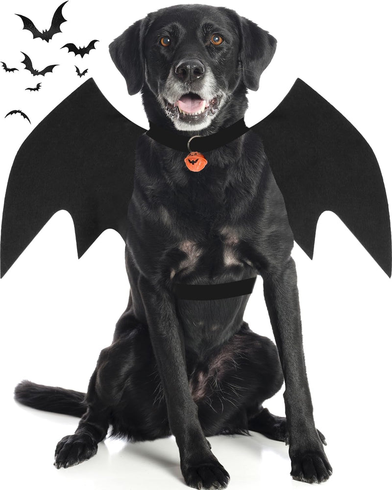 Dog Halloween Costumes for Large Dogs, Dog Bat Wings with Pumpkin Bell Pet Halloween Cosplay Party Dress Up