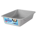 Petmate Basic Open Cat Litter Pan, Multidirectional Easy to Clean Plastic Litter Box, Gray, Made in USA, 14.5" x 10.5" x 3.5", Small Recommended for Kittens and Small Cats