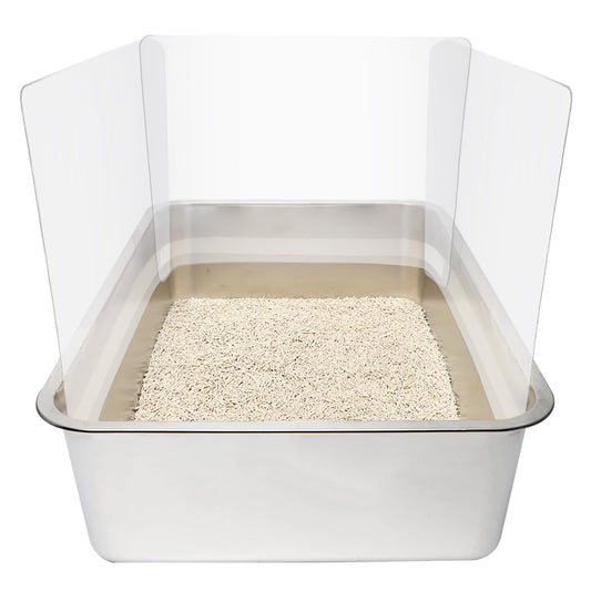 YOILES 3PCS Cat Litter Box Pee Shields,Transparent Easy Clean Splash Guard for Open Top Litter Pan 14.5×11.5in- Litter Box Not Included (3, Clear)