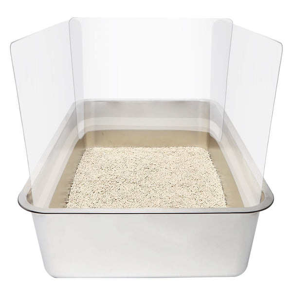 YOILES 3PCS Cat Litter Box Pee Shields,Transparent Easy Clean Splash Guard for Open Top Litter Pan 14.5×11.5in- Litter Box Not Included (3, Clear)
