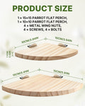 2 PCS Bird Perches for Cage, Fan Bird Perch, Flat Perches for Birds Cages, Birds Platform for Parakeet Conure Cockatiel 
