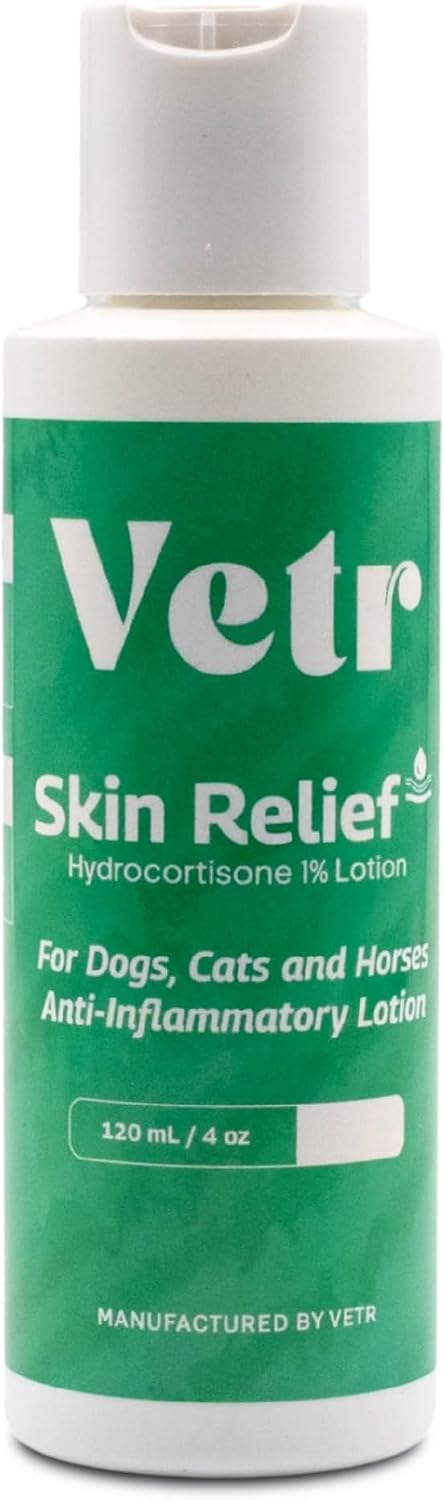 vetr Skin Relief Hydrocortisone Gel for Dogs - Topical Support for Itchy Skin and Hot Spots - 4 oz (120mL) - Vet-Formulated in USA