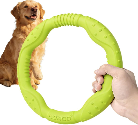 LaRoo Dog Ring Toy, Durable Soft Flying Disc for Throwing Catching Grabbing, Water Floating Dog Training Fetch Ring for 