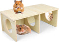 Hamster and Mouse Wooden Tunnel Cage Secret Peep Shed 2-Chamber