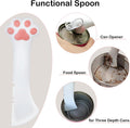 Giozoc Cat Food Can Covers Lids & White Spoon, Pink/Orange/Sky Blue Lids, Can Covers for Dog/Cat Food Cans, Fit 3 Standard Size Pet Food Cans, Spoon with Opener Paw & Mini Spatula