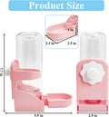kathson Rabbit Water Dispenser for Cage 17 Oz Hanging Guinea Pig Water Bottle No Drip Gravity Automatic Bunny Water Bott
