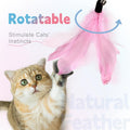SONGWAY Cat Wand Toys for Indoor Cats - Cat Toy Set with Retractable Teaser Wand and 6 PCS Fairy Feather Toy Refills, Butterfly Tassel Plush Cat Toys Interactive, Pink