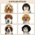 6 Pack Funny Cat and Dog Wigs, Soft Pet Cosplay Costume with Adjustable Straps, for Halloween Christmas Party Dress-Up, Ideal Gift for Pet Lovers