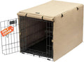 X-ZONE PET Double Door Dog Crate Cover - Polyester Pet Kennel Cover Fits 24 inches Wire Crate，Tan