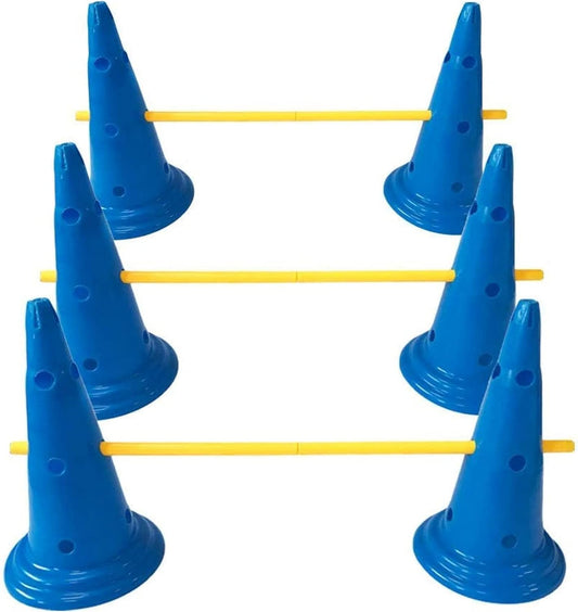 Midlee Dog Cone & Pole Agility Set- Adjustable Big to Small Dogs- Set of 3