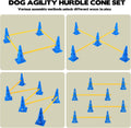 Dog Agility Hurdle Cone Set, 10er 12.5Inch Agility Cones and 5er 31.5Inch Agility Rods, Height Adjustable Crossbar for D