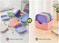 Cat Bowls, Zoenif 10 Pack Whisker Friendly Cat Dishes with Storage-Purple