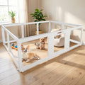 SculPong Clear Acrylic Plastic Dog Playpen with Door, 23.6"H Transparent DIY Puppy Cat Pet Play Pen, Modular Fence for Dog, Cat, Pig, Rabbit, Ferret, Easy Assemble Dog House Crate Kennel Whelping Cage
