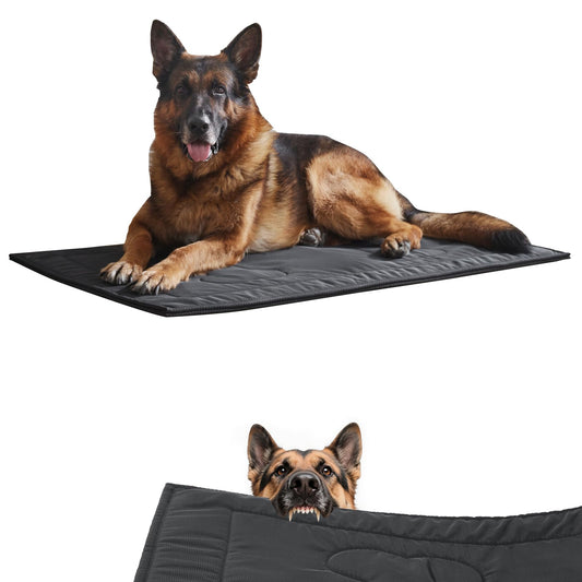 Couzssyhi Chew Proof Dog Crate Pad - Indestructible Durable Dog Bed for Aggressive Chewers, Machine Washable & Waterproof Indoor Outdoor Tough Kennel Pad for Medium Dogs (Medium (22"x35"))