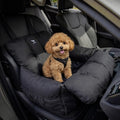 JACKO & CO Premium Dog Car Seat – Safe & Cozy Travel Bed Carrier for Small Dogs, Puppies, Cats, Pets, Clip-On Leash, Storage Pockets, Water-Resistant, Machine Wash (Black, Removable - Small (1-25lbs)