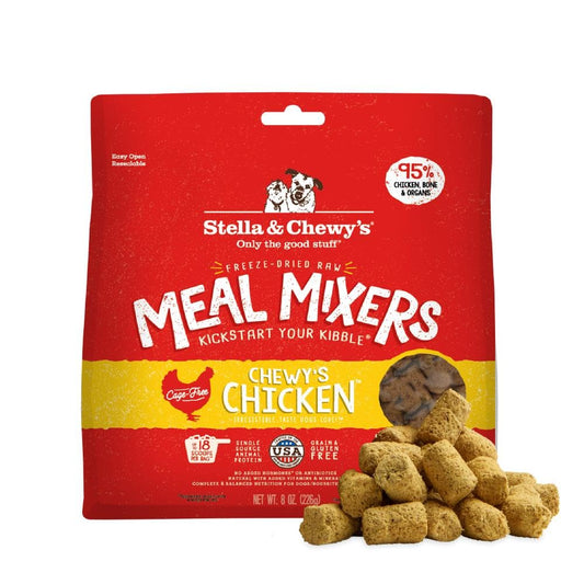 Stella & Chewy's Freeze Dried Raw Chewy’s Chicken Meal Mixers – Dog Food Topper for Small & Large Breeds – Grain Free, Protein Rich Recipe – 8 oz Bag